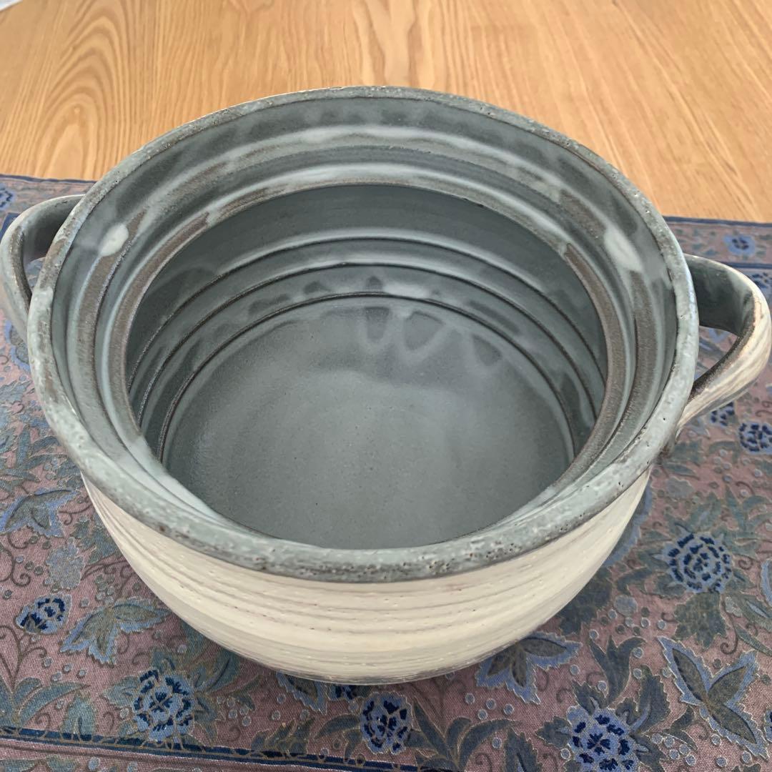 【未使用品】たち吉 白刷毛目 土鍋 ご飯鍋 3合炊き