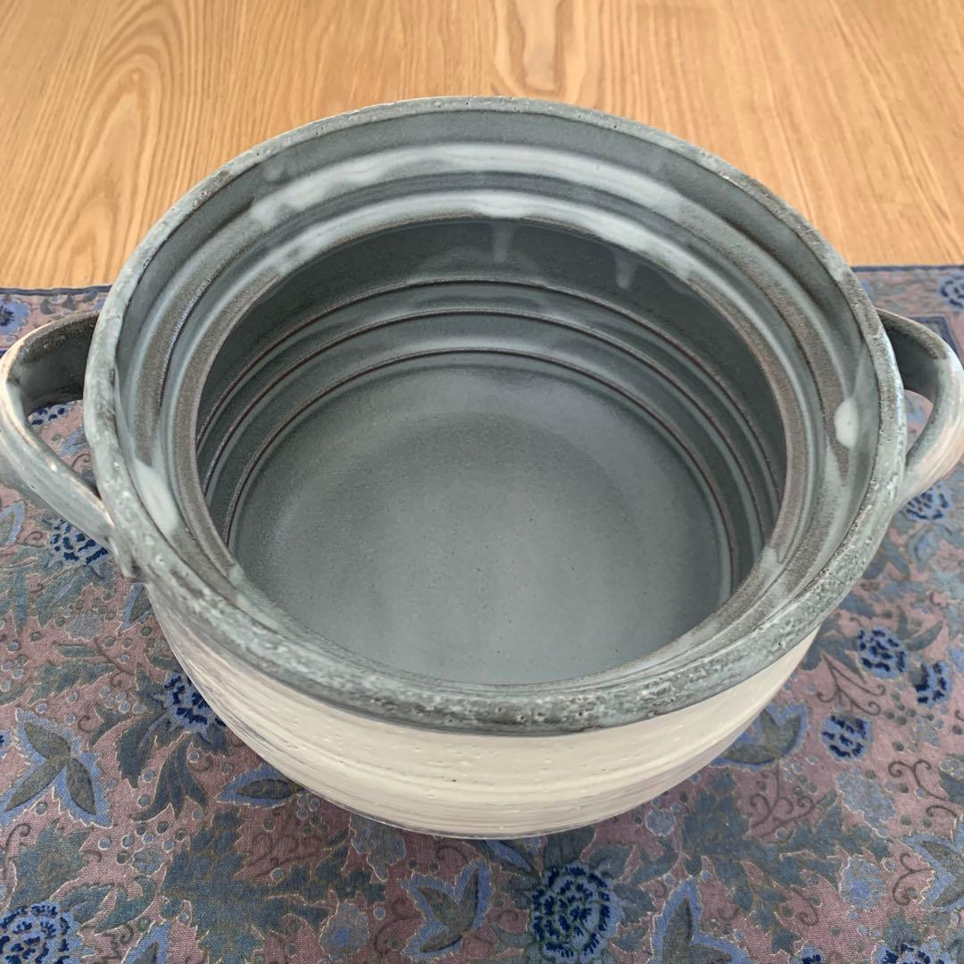 【未使用品】たち吉 白刷毛目 土鍋 ご飯鍋 3合炊き