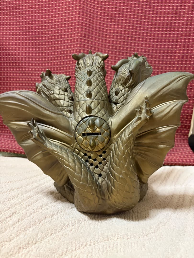 昭和レトロ　希少！キングギドラ大型貯金箱　ソフビ