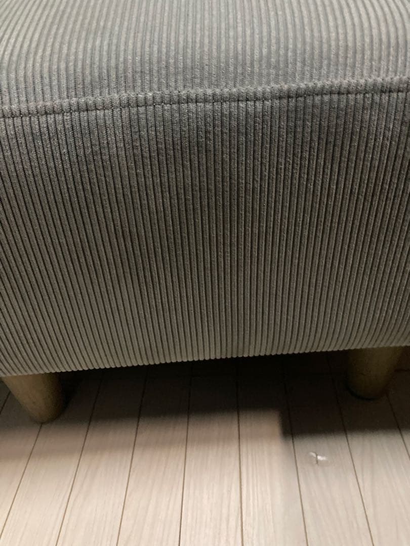 【引取or配達】コーデュロイグレー　カウチソファソファ ワイエムワールド