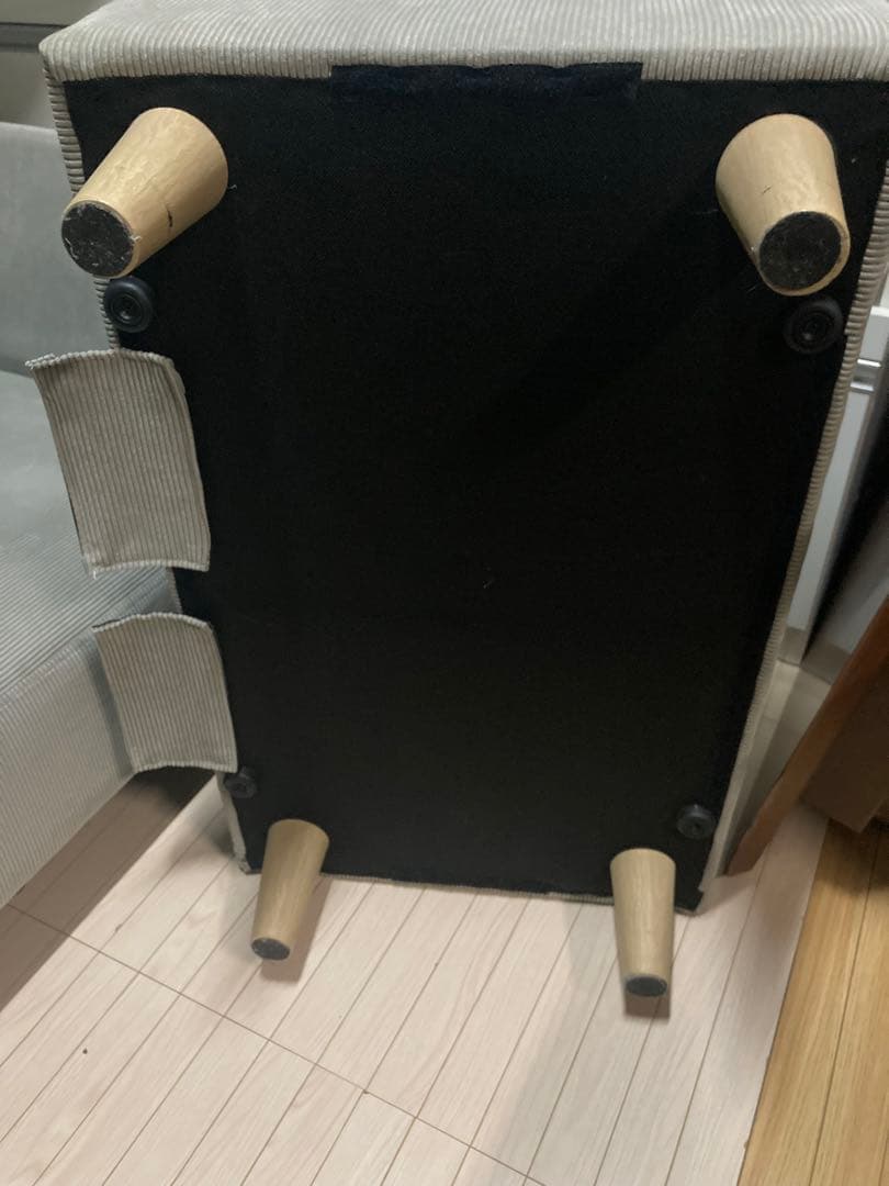 【引取or配達】コーデュロイグレー　カウチソファソファ ワイエムワールド