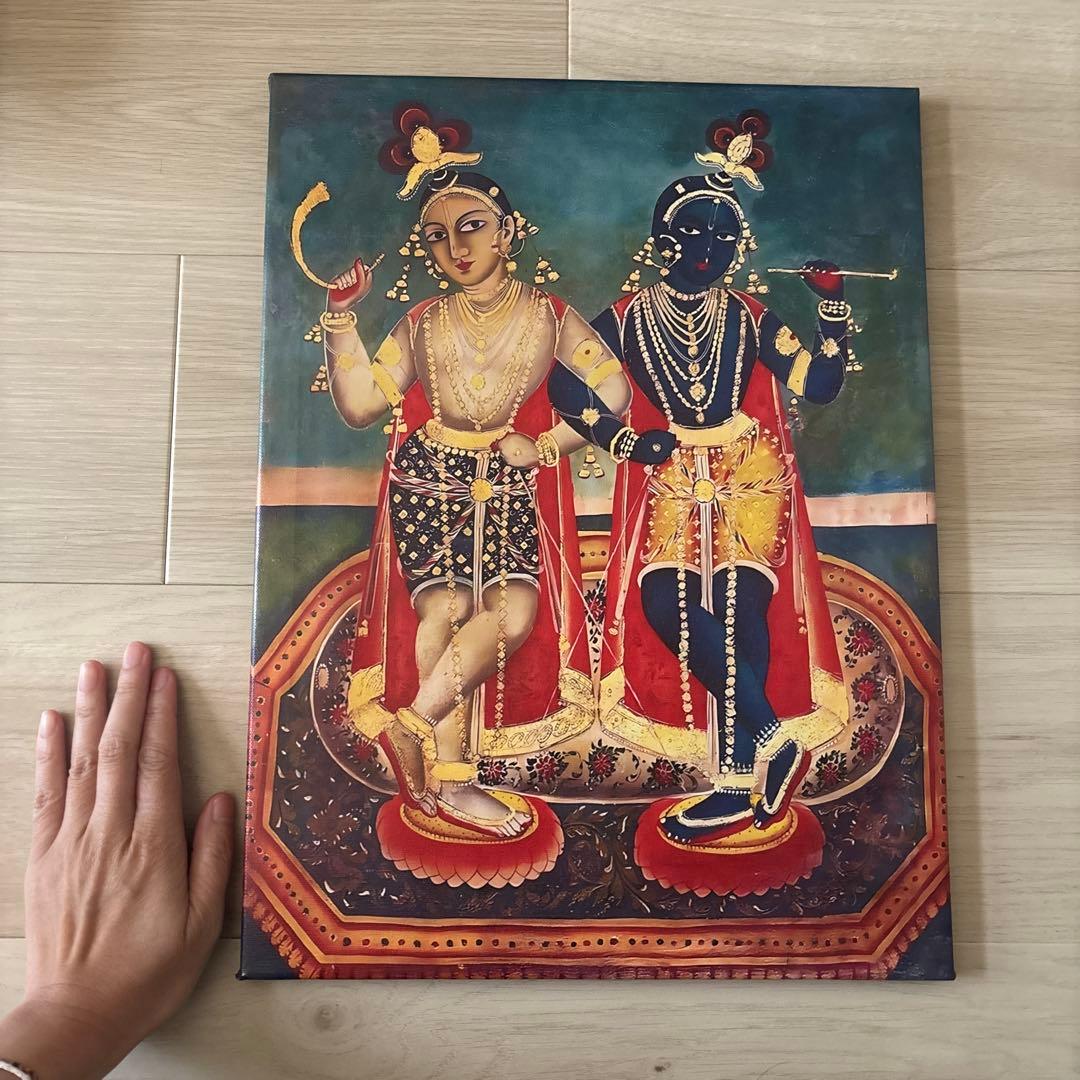 希少、ヒンドゥー教、クリシュナ、プリントキャンバス絵画、インド、神様、ヴィシュヌ