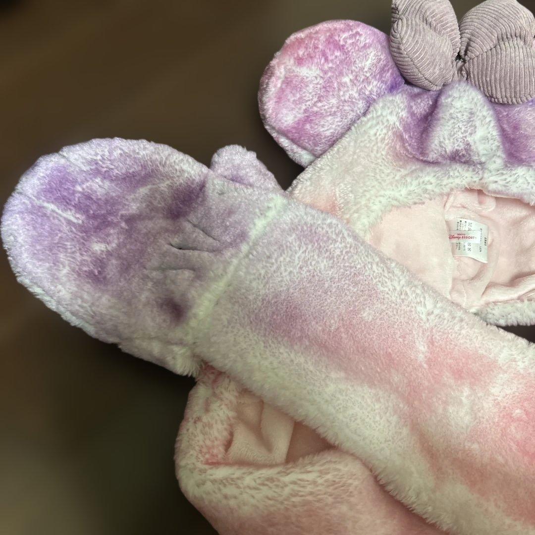 ディズニー　ミニー　マフラーキャップ　ファンキャップ　ピンク　紫