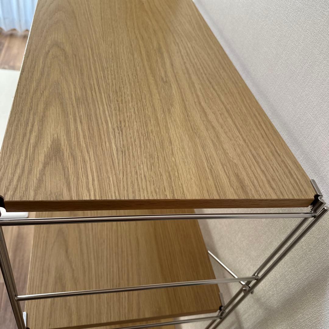 【無印良品】ステンレスユニットシェルフ・オーク材棚セット・ワイド・中