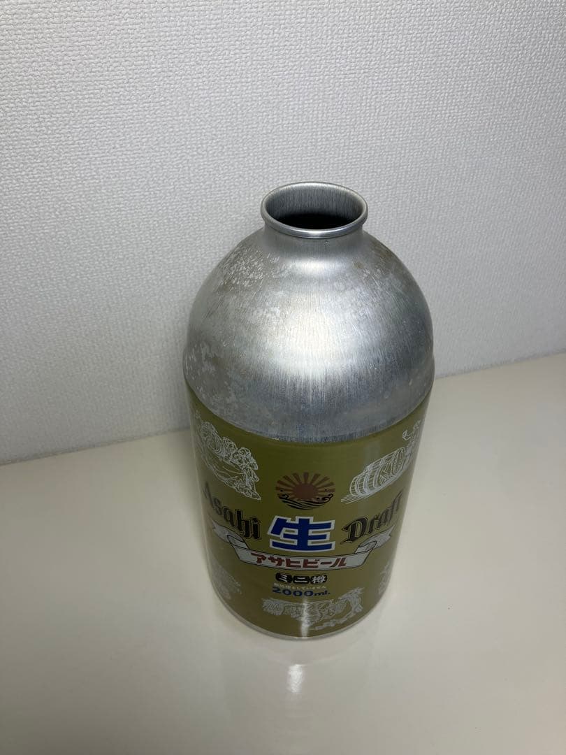 【昭和レトロ】 アサヒ生ビール 金色ミニ樽 2000ml 空き缶