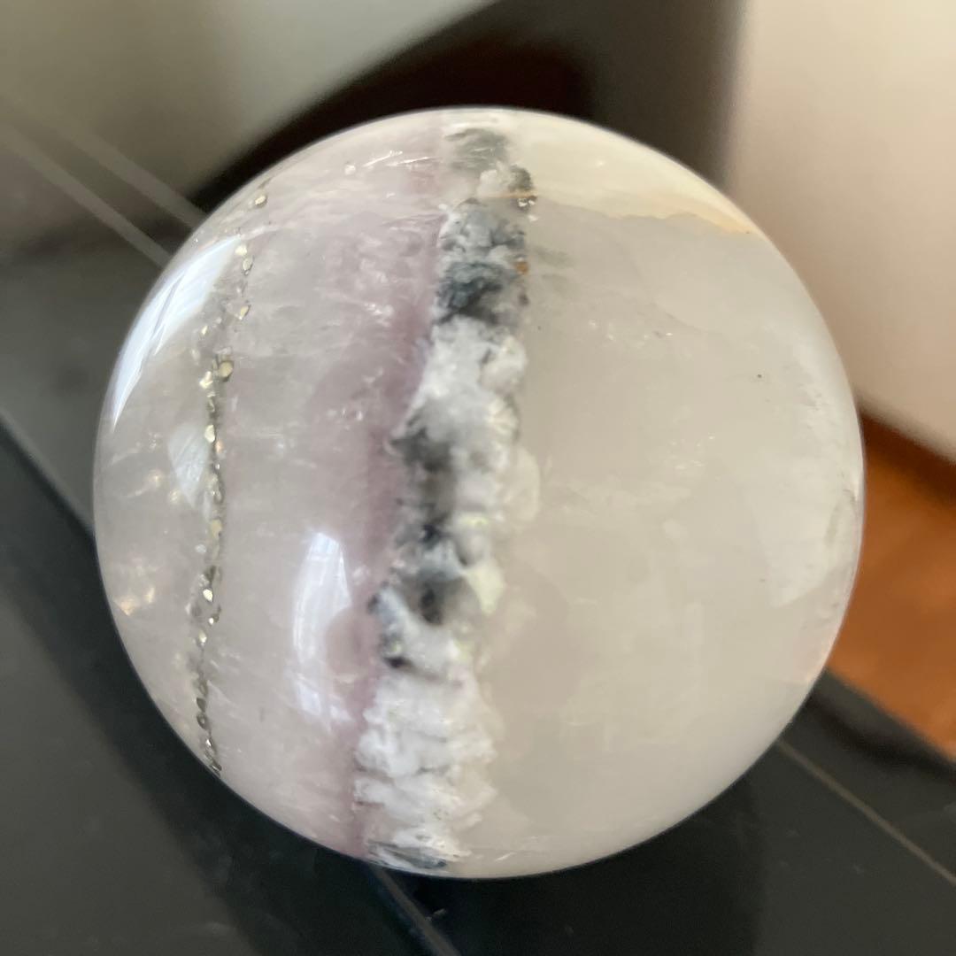 特大！パイライトインフローライト　スフィア　天然石置物　C167