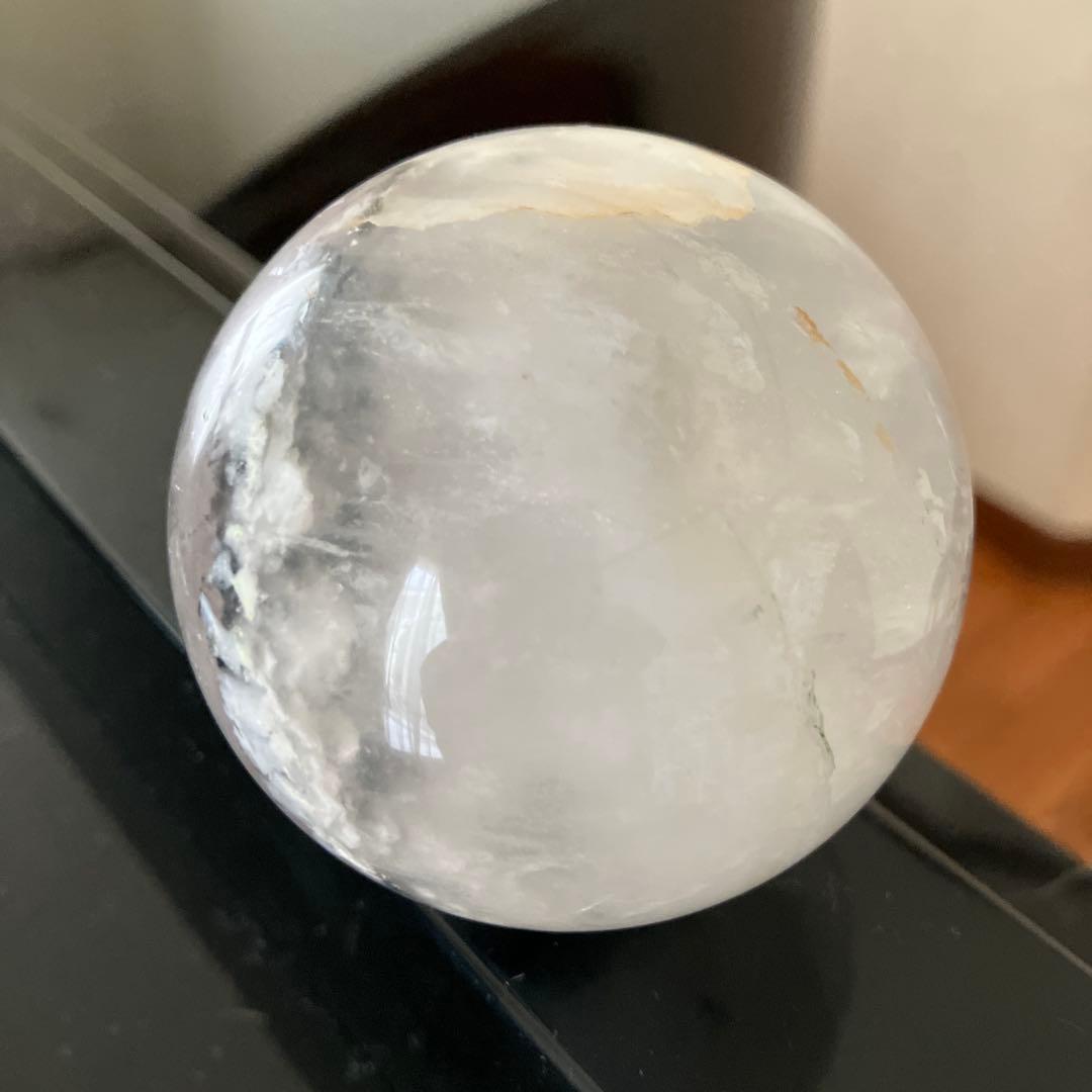 特大！パイライトインフローライト　スフィア　天然石置物　C167
