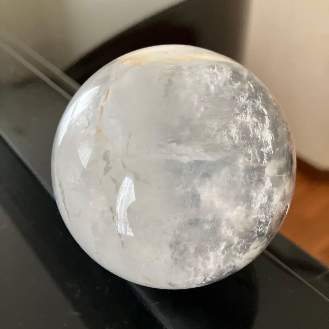 特大！パイライトインフローライト　スフィア　天然石置物　C167