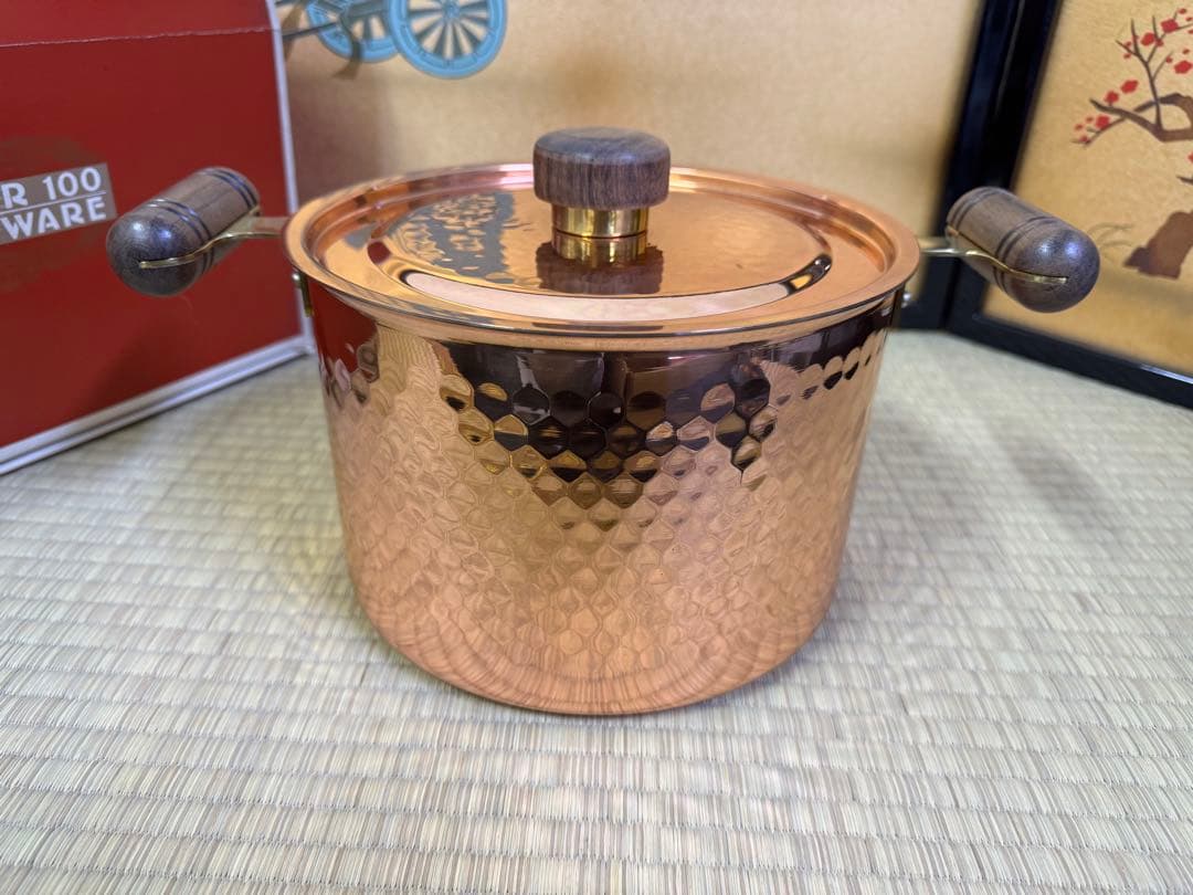未使用品✨COPPER 100  WARE 深型両手鍋20cm