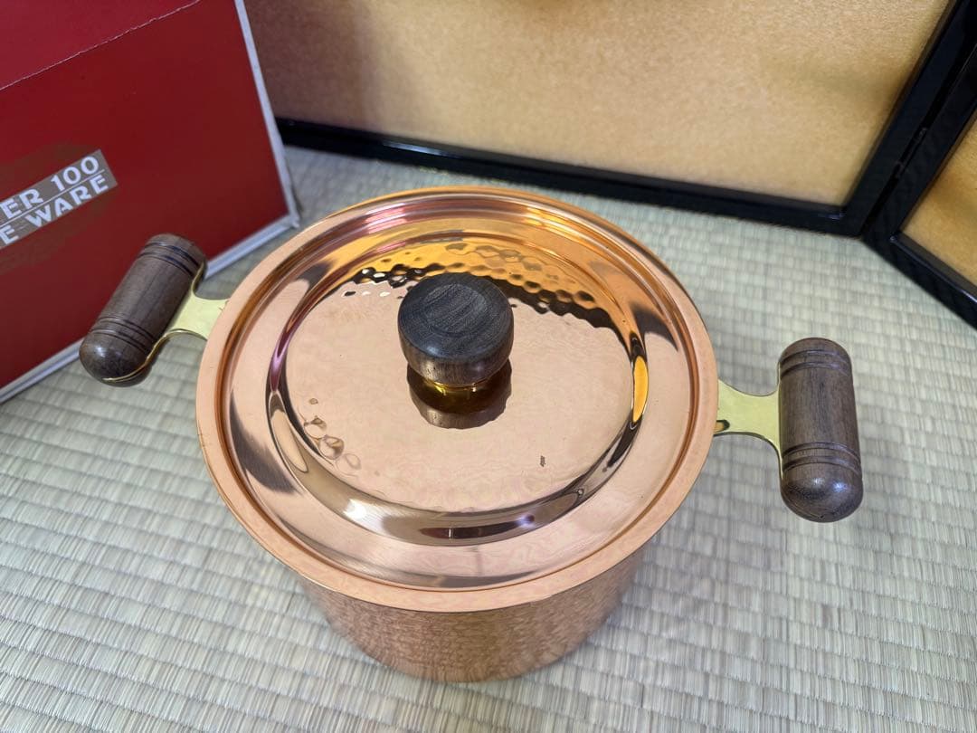 未使用品✨COPPER 100  WARE 深型両手鍋20cm