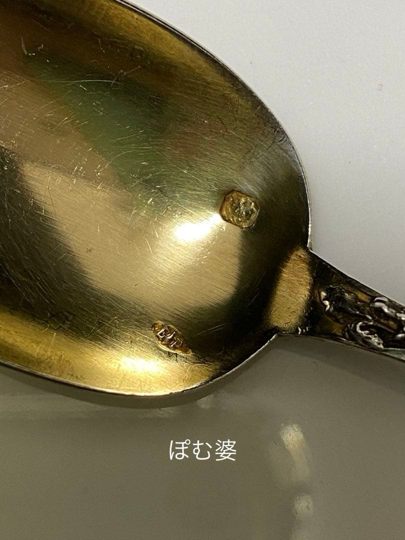 【ピュイフォルカ】 純銀 スプーン １本「アール・ヌーヴォーの華／アイリス」