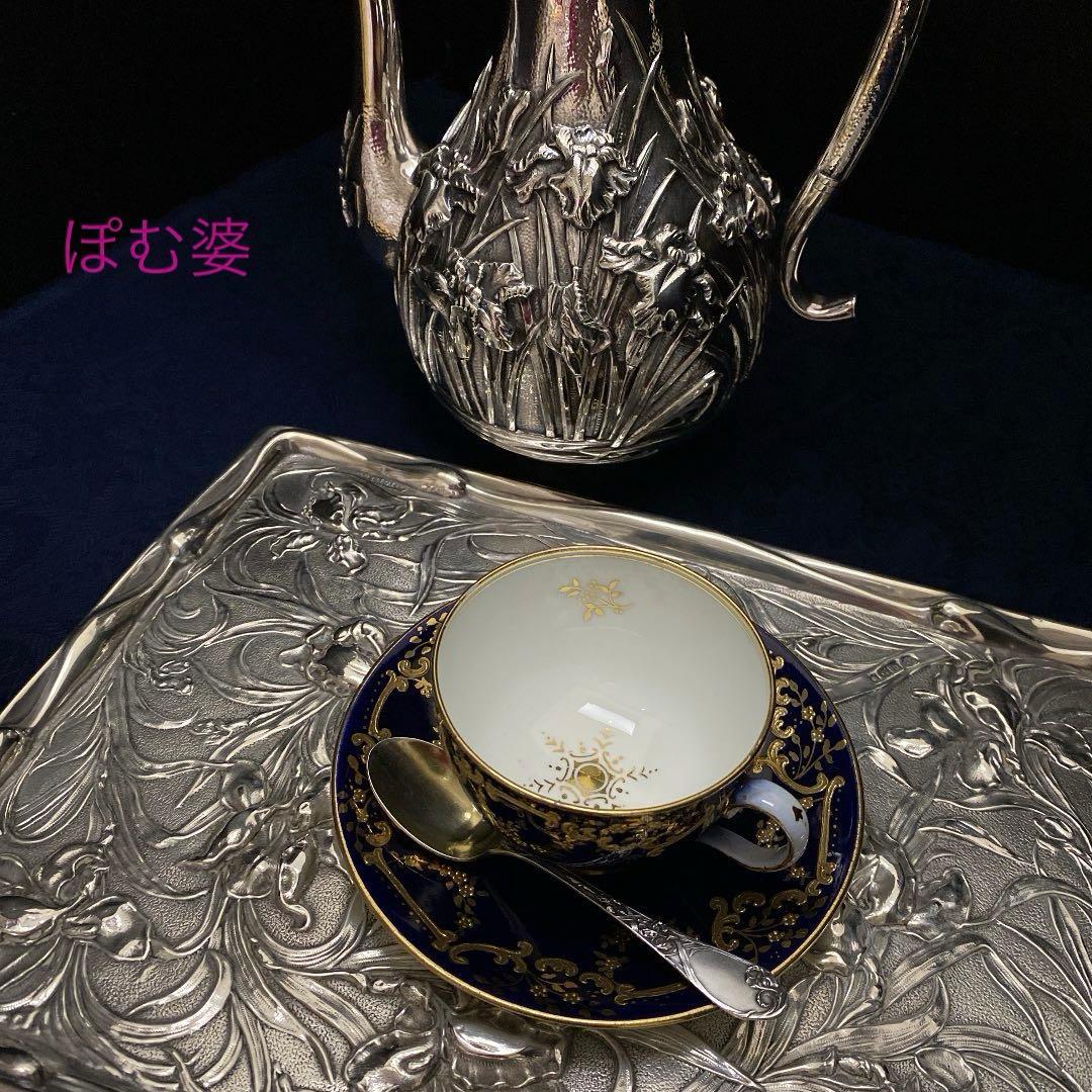 【ピュイフォルカ】 純銀 スプーン １本「アール・ヌーヴォーの華／アイリス」