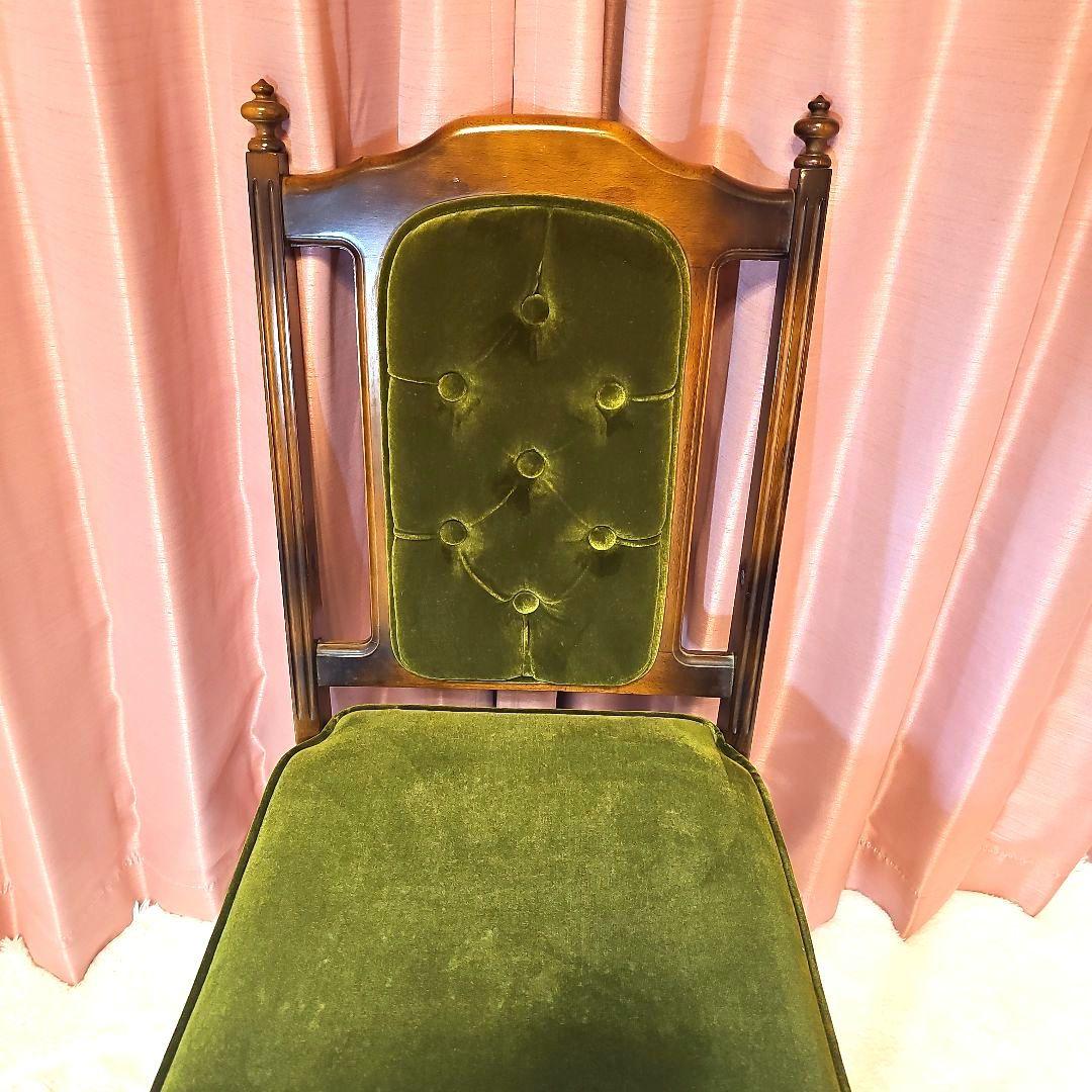 超希少　全サイトこれ1点のみ！Karimoku　チェアー　モケットグリーン