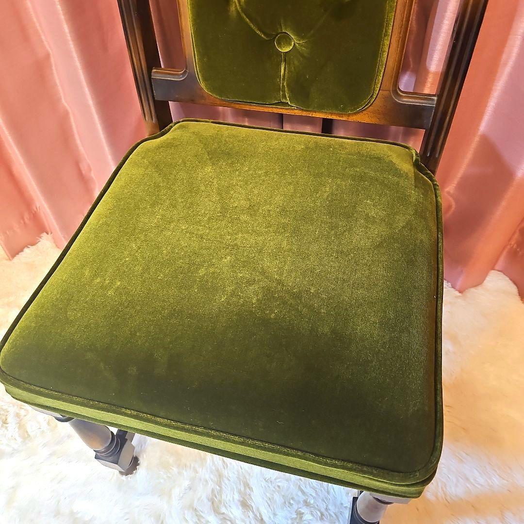 超希少　全サイトこれ1点のみ！Karimoku　チェアー　モケットグリーン