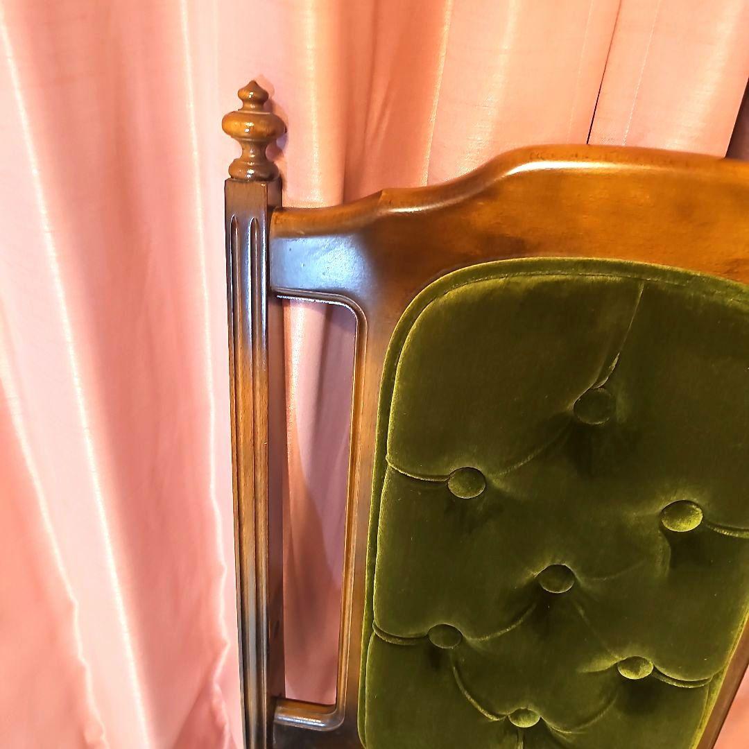 超希少　全サイトこれ1点のみ！Karimoku　チェアー　モケットグリーン