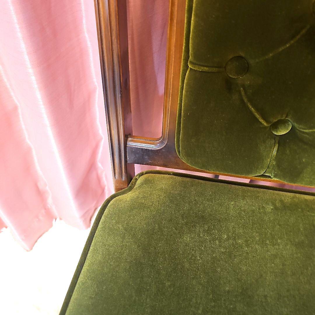 超希少　全サイトこれ1点のみ！Karimoku　チェアー　モケットグリーン