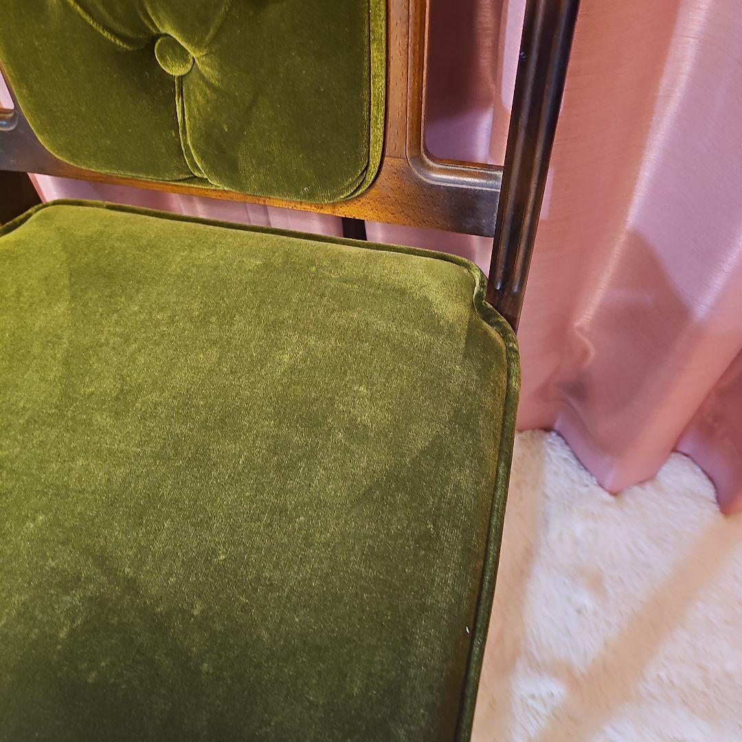 超希少　全サイトこれ1点のみ！Karimoku　チェアー　モケットグリーン