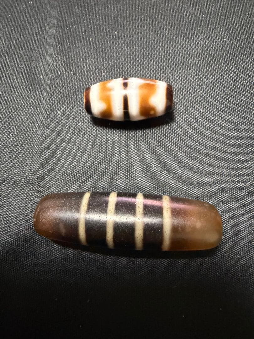 秘蔵天珠‼️西蔵風化秘蔵七線天珠秘蔵双虎牙天珠セット