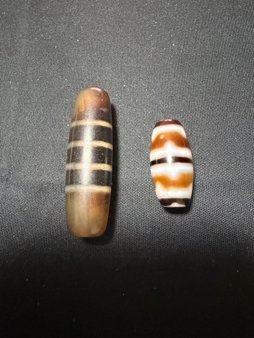 秘蔵天珠‼️西蔵風化秘蔵七線天珠秘蔵双虎牙天珠セット