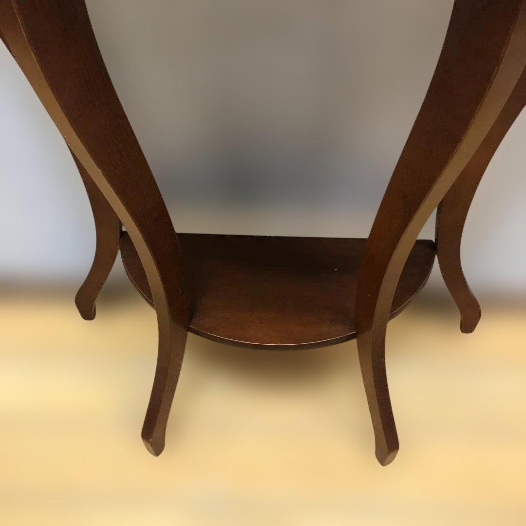 送料無料 クラシック調 半円コンソールテーブル 象嵌風 引き出し付 251127