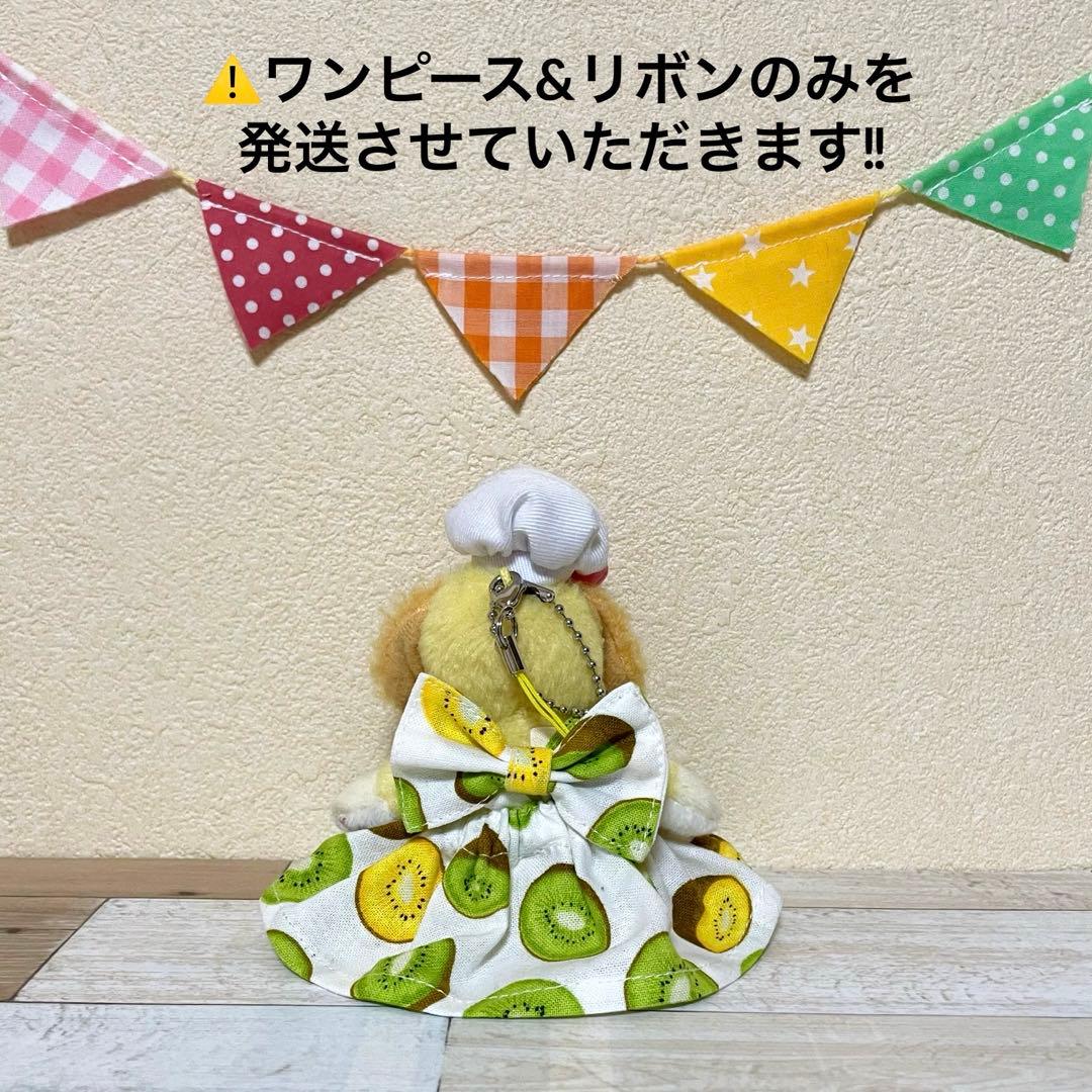 ハンドメイド★キウイ柄コスチューム★ぬいぐるみバッジ♡ストラップ用。パルパルーザ