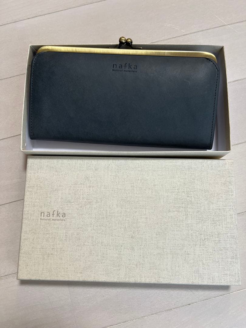 ナフカnafka がま口財布 レディース財布 日本製 ライトブルー