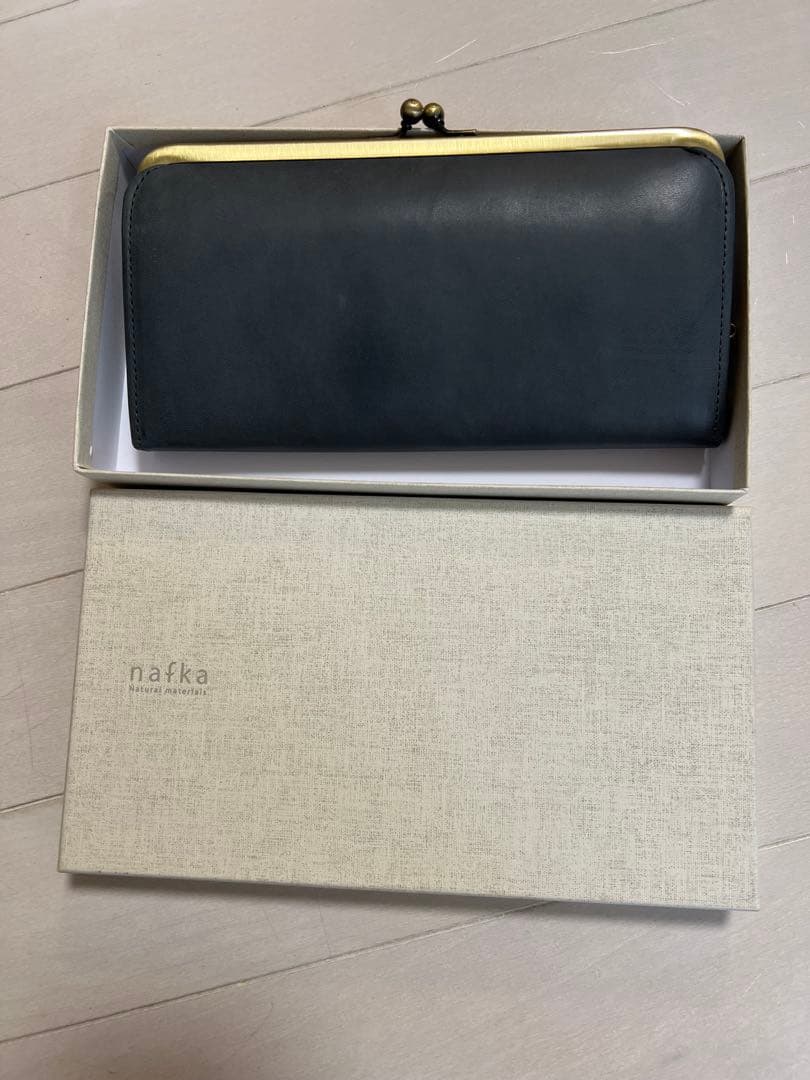 ナフカnafka がま口財布 レディース財布 日本製 ライトブルー