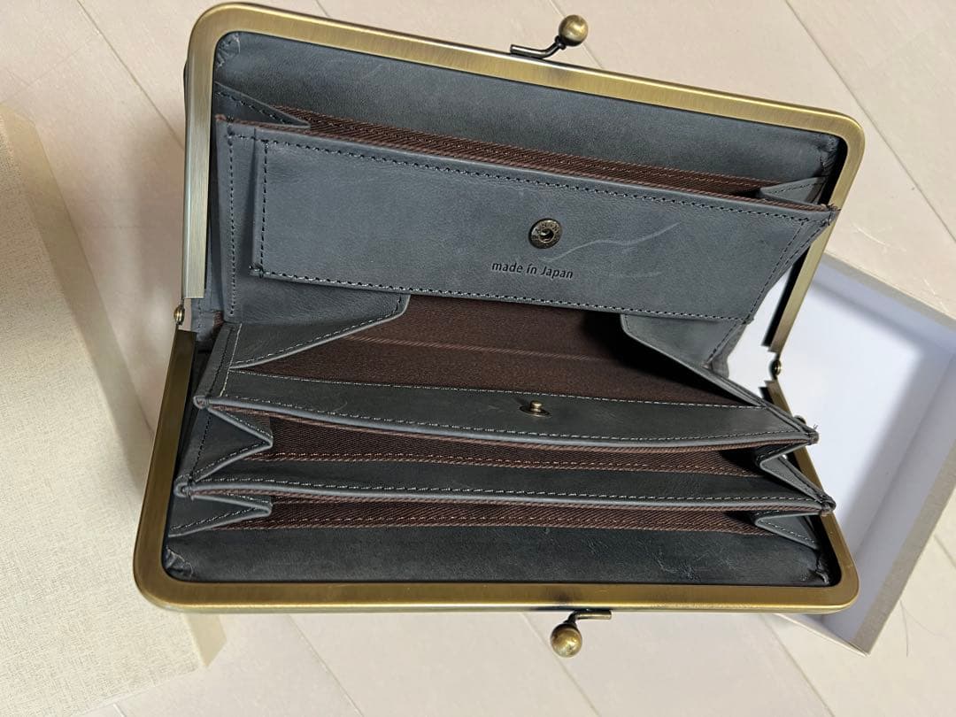 ナフカnafka がま口財布 レディース財布 日本製 ライトブルー