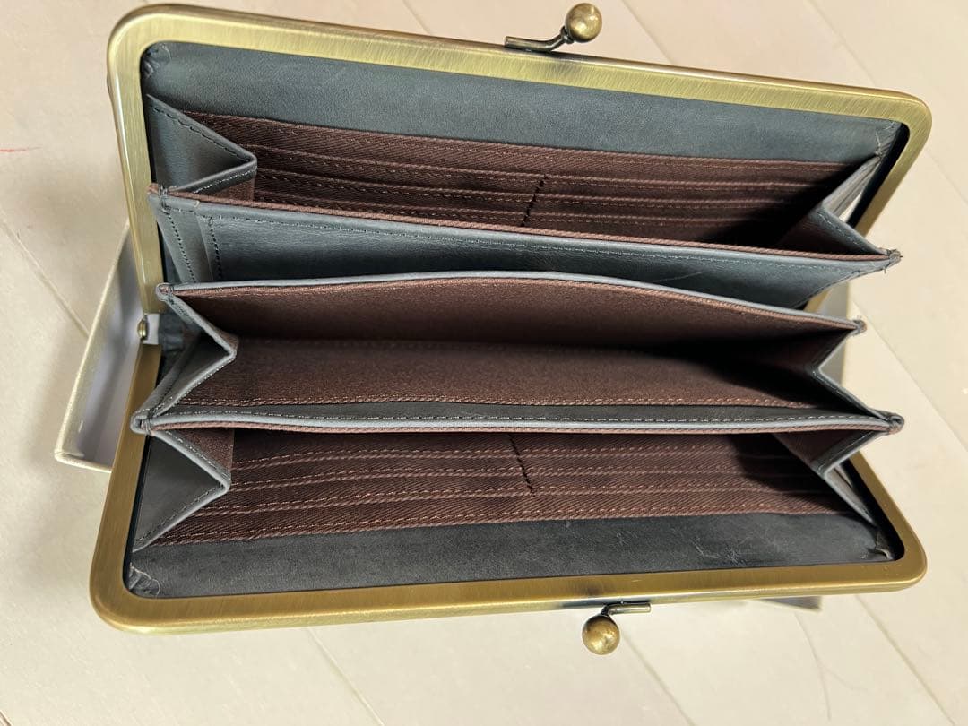 ナフカnafka がま口財布 レディース財布 日本製 ライトブルー