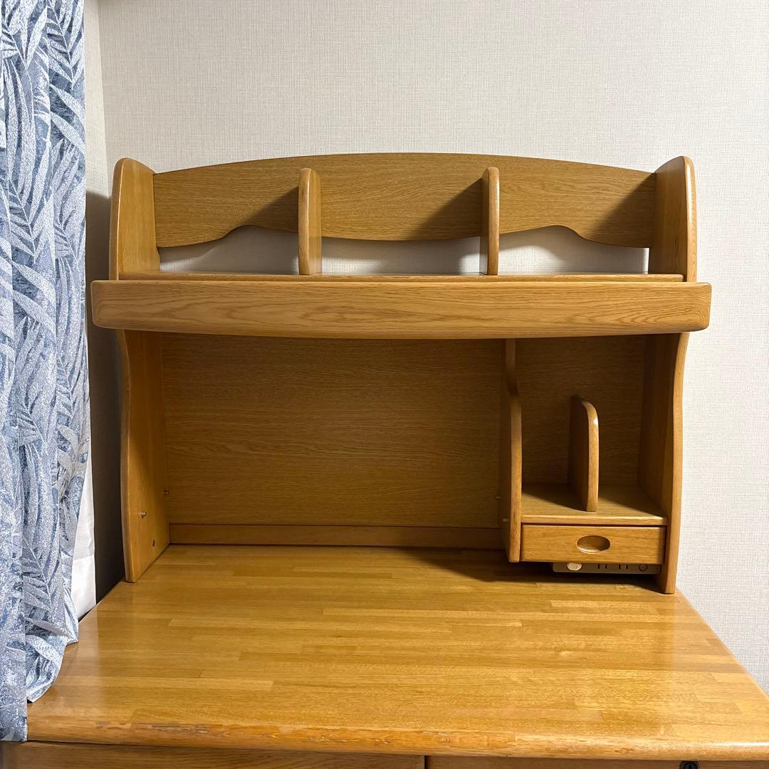 送料込②学習机用本棚　収納式ライト付
