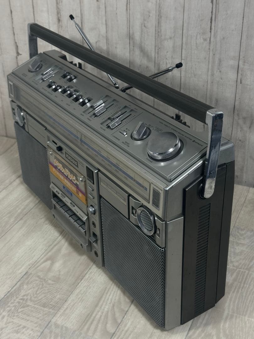 動作品| HITACHI 日立ラジカセ TRK-8290 昭和レトロ　希少ラジオ