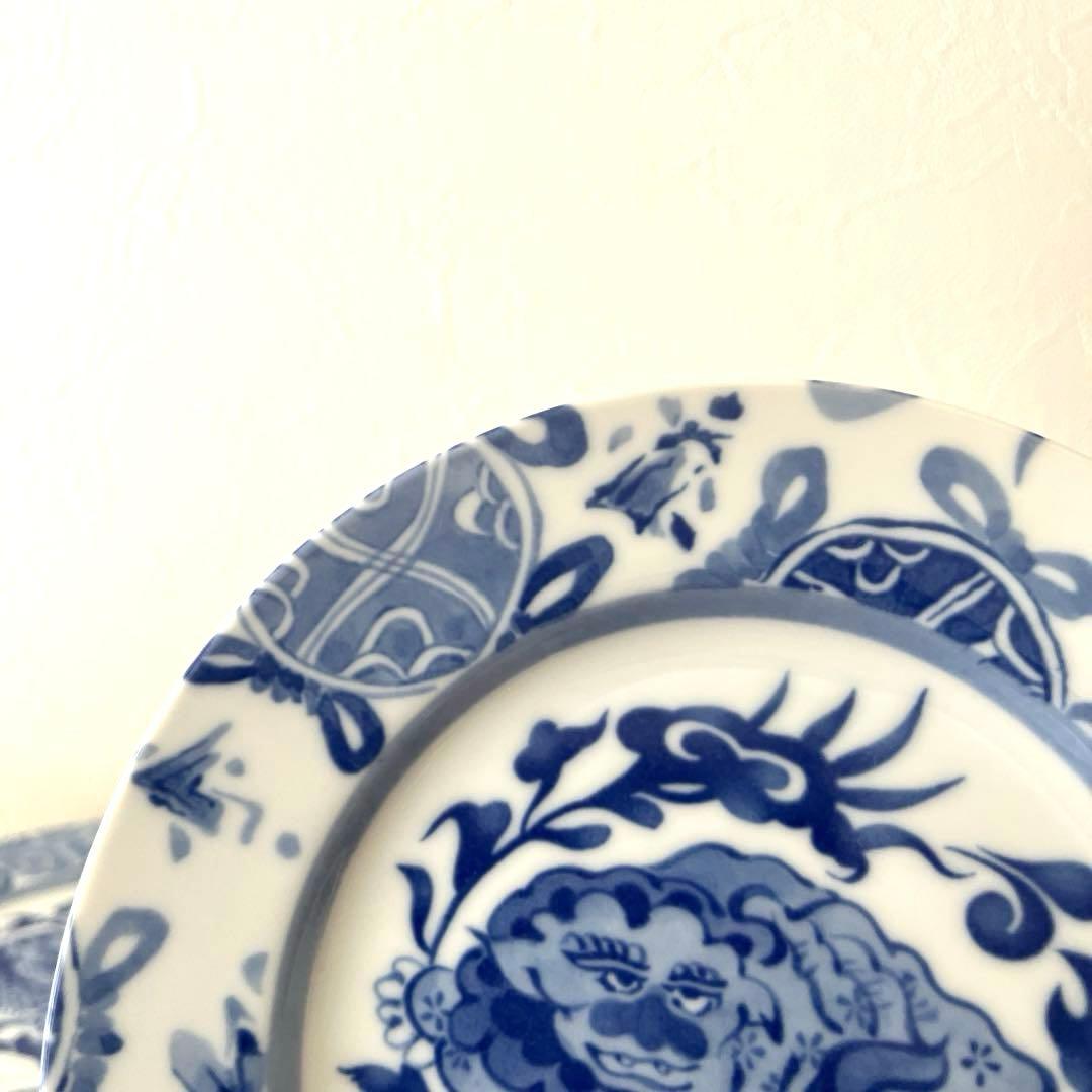 ☆M244 ○香蘭社　寿獅子　中皿【5枚】未使用