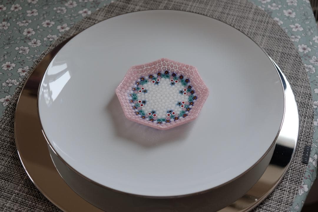 ベネチアンガラス ミルフィオリ プレート 検/メルハバ 飯塚亜裕子 江波冨士子