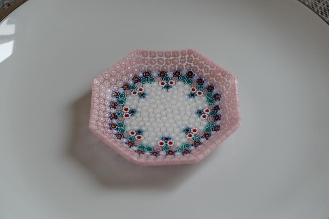 ベネチアンガラス ミルフィオリ プレート 検/メルハバ 飯塚亜裕子 江波冨士子