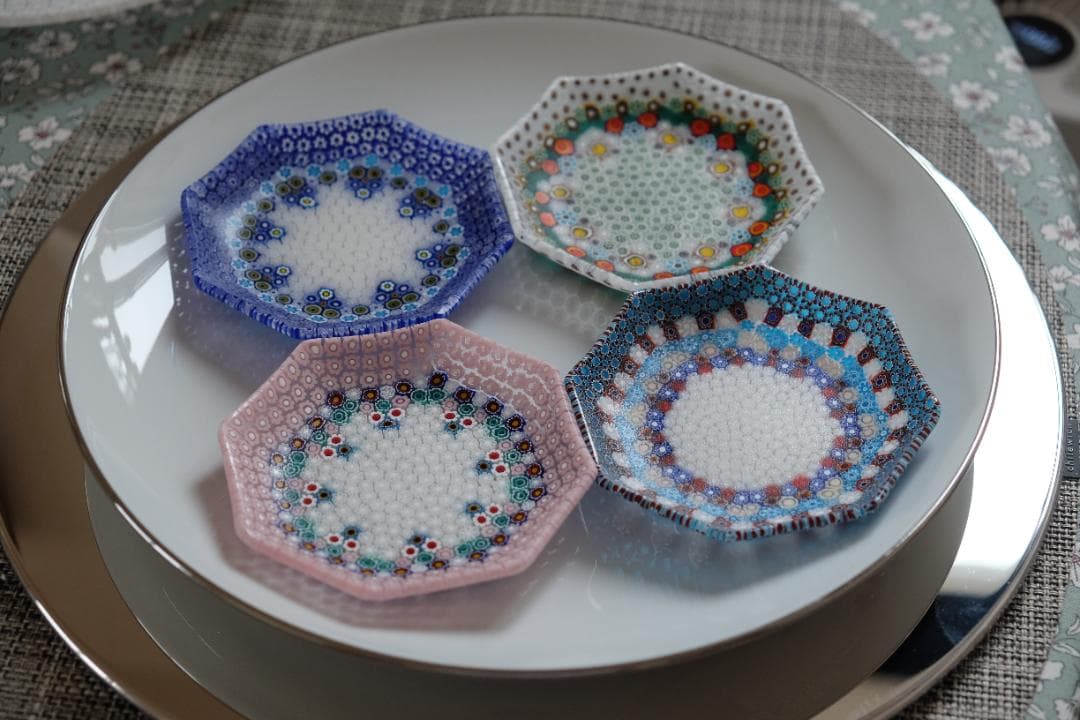 ベネチアンガラス ミルフィオリ プレート 検/メルハバ 飯塚亜裕子 江波冨士子