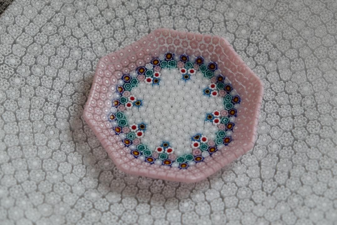 ベネチアンガラス ミルフィオリ プレート 検/メルハバ 飯塚亜裕子 江波冨士子