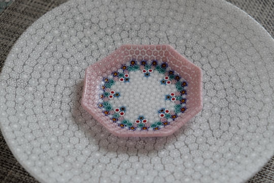 ベネチアンガラス ミルフィオリ プレート 検/メルハバ 飯塚亜裕子 江波冨士子