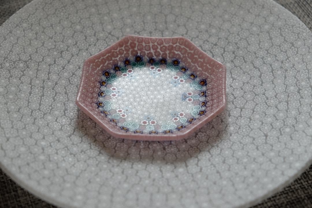 ベネチアンガラス ミルフィオリ プレート 検/メルハバ 飯塚亜裕子 江波冨士子