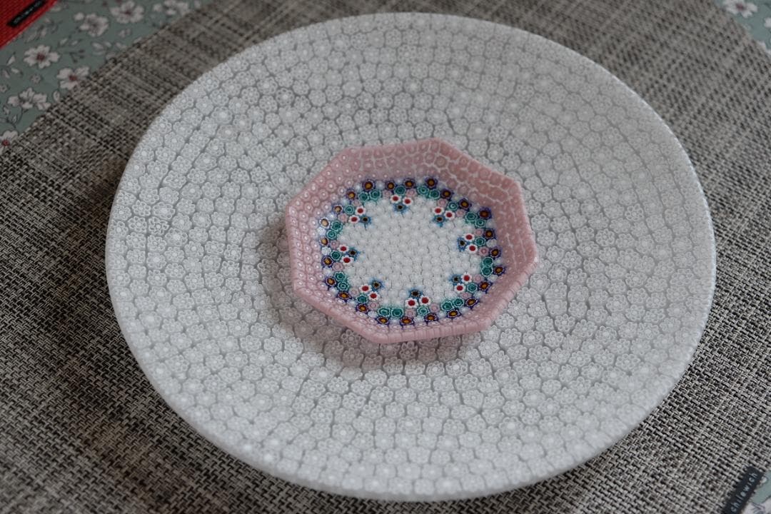 ベネチアンガラス ミルフィオリ プレート 検/メルハバ 飯塚亜裕子 江波冨士子