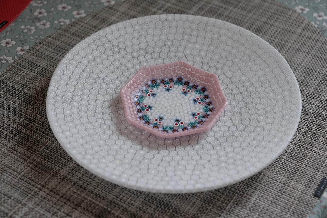 ベネチアンガラス ミルフィオリ プレート 検/メルハバ 飯塚亜裕子 江波冨士子