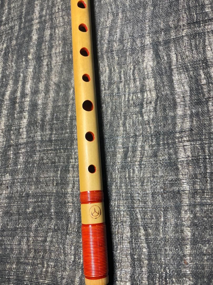 唄　篠笛　「丸山」　「本真」焼印銘入り 7本調子七穴　篠笛袋付き