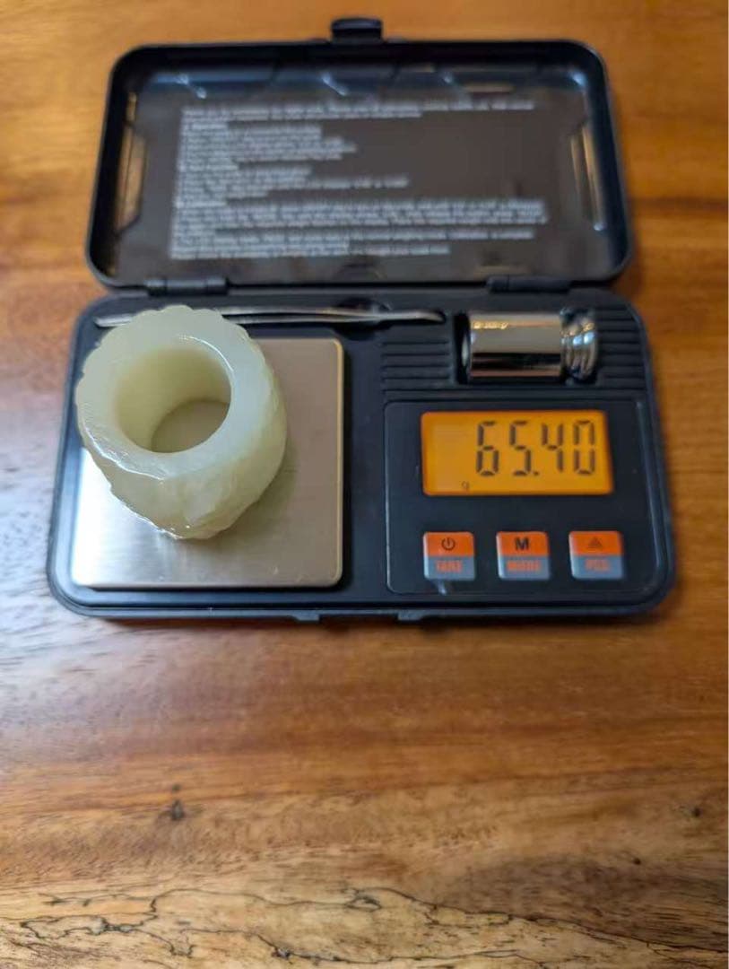 和田玉製彫刻板指親指リング