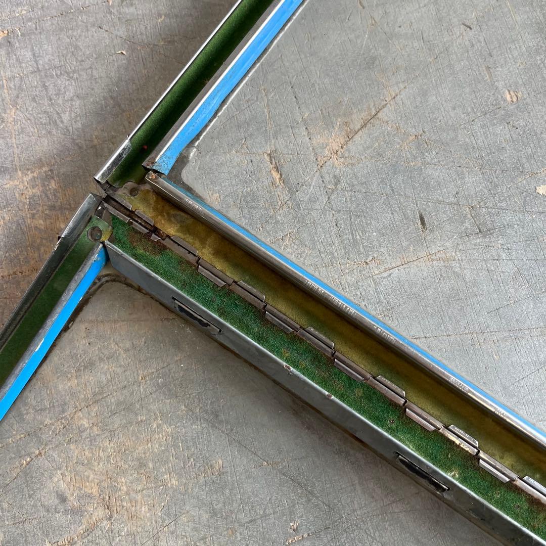 アンティーク ブリキ ガラス ケース 昭和レトロ シャビー z481