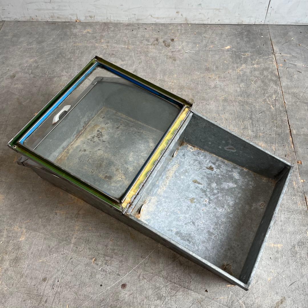 アンティーク ブリキ ガラス ケース 昭和レトロ シャビー z481