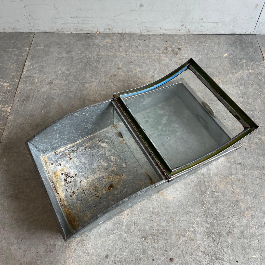 アンティーク ブリキ ガラス ケース 昭和レトロ シャビー z481