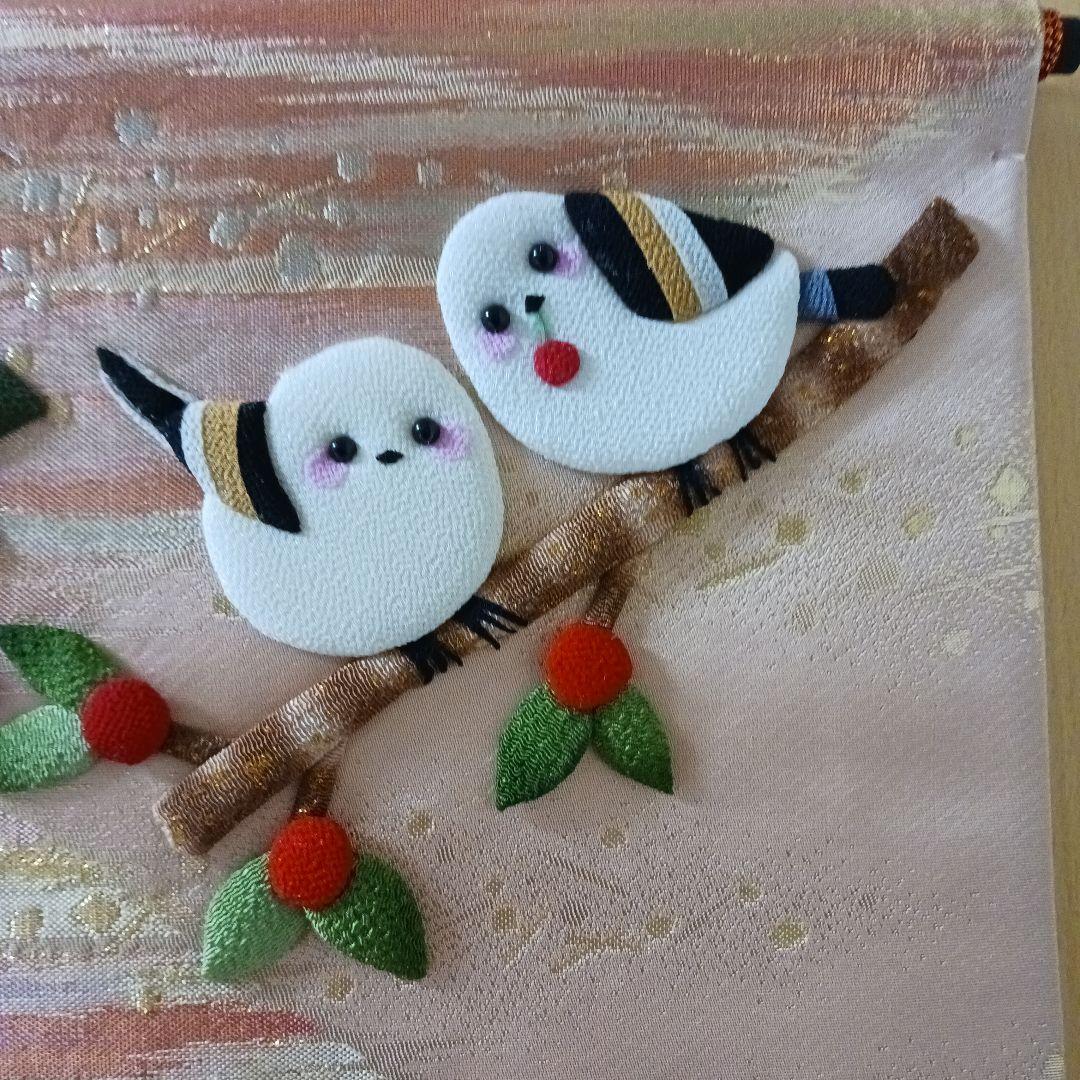 《ふっち様ご予約》★シマエナガのピンクづくしタペストリー★ちりめん細工