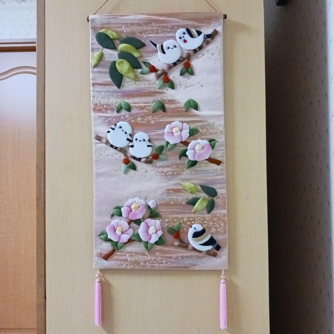 《ふっち様ご予約》★シマエナガのピンクづくしタペストリー★ちりめん細工