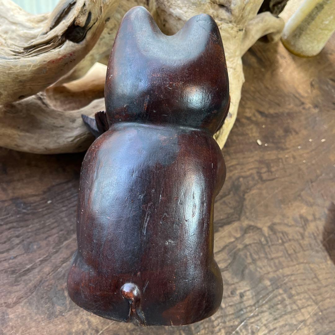 木製／招き猫／置物／縁起物／希少／アンティーク／ヴィンテージ