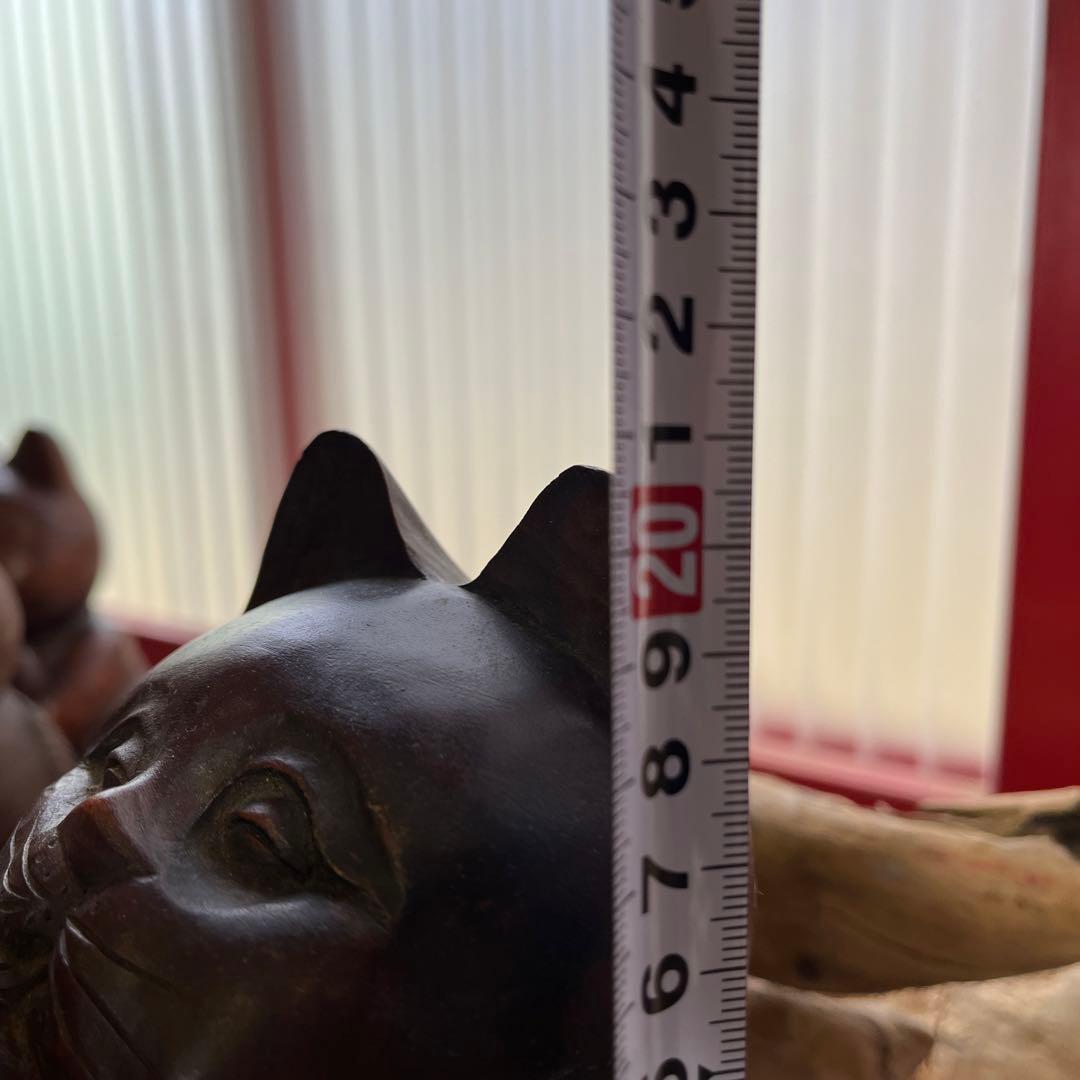 木製／招き猫／置物／縁起物／希少／アンティーク／ヴィンテージ