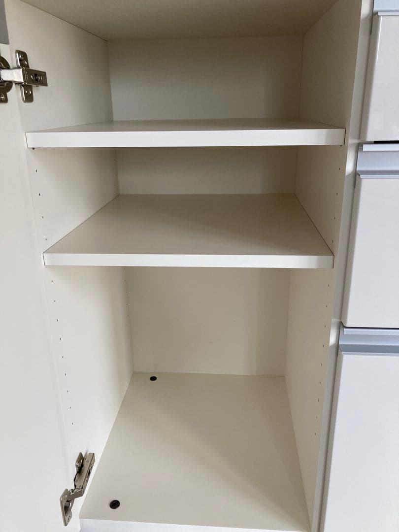 美品 パモウナ キッチンカウンター キャスター付き 食器棚 120㎝